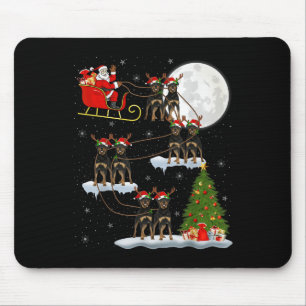 Tapis De Souris Lumières de sapin de Noël Drôle de Père Noël à che