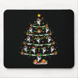 Tapis De Souris Lumières de sapin de Noël Orque Animal marin drôle