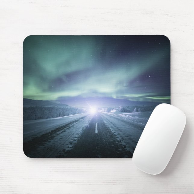 Tapis De Souris Lumières du Nord Finlande (Avec souris)