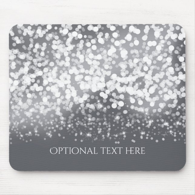 Tapis De Souris Lumières scintillantes Romantique Argent Glamour M (Devant)