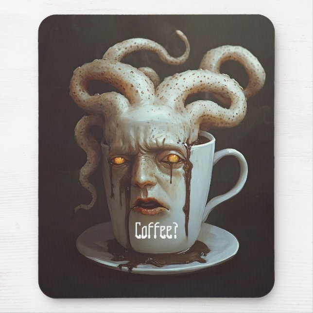Tapis De Souris Lundi matin blues niveau caféine avertissement 1 (Devant)