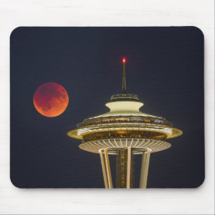 Tapis De Souris Lune de sang   Aiguille spatiale de Seattle