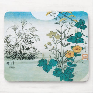 Tapis De Souris Lune et fleurs