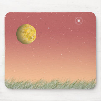 Tapis De Souris Lune fantastique et ciel étoilé silencieux. 