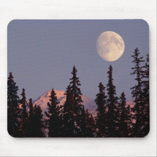 Tapis De Souris Lune Hiver précoce   Ancrage, Alaska