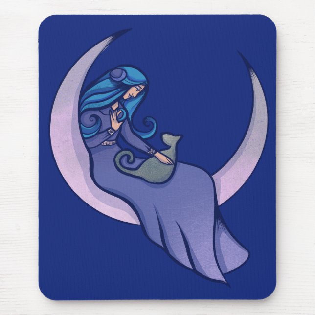 Tapis De Souris Lune Sorcière LuneEnfant Pagan Wicca Art (Devant)