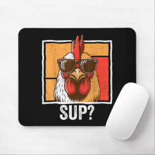 Tapis De Souris Lunettes de soleil de poulet Ferme animale Drôle p