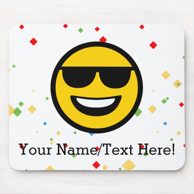 Tapis De Souris Lunettes de soleil fraîches Emoji (Devant)