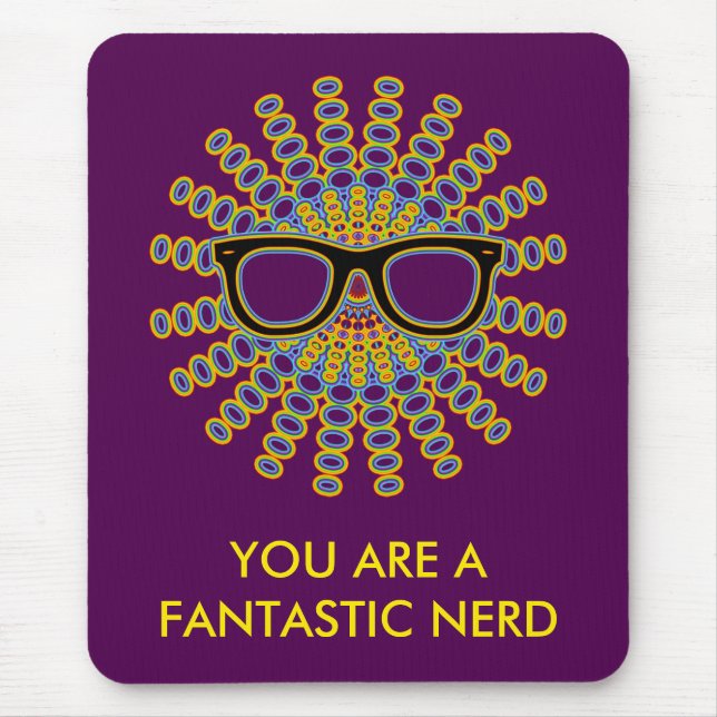 Tapis De Souris Lunettes Nerd ensoleillées + votre backgr. & idées (Devant)