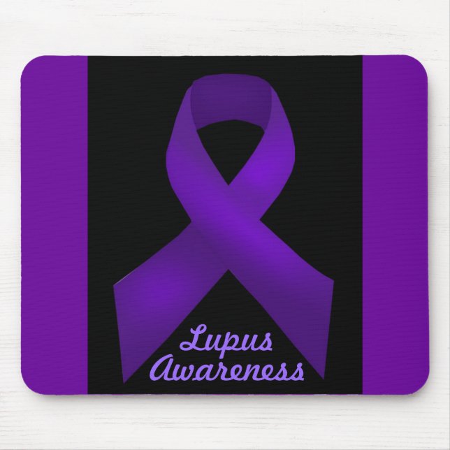 Tapis De Souris Lupus pourpre de conscience de ruban (Devant)