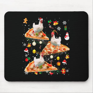 Tapis De Souris Lutin de rennes de Noël au poulet à cheval sur une