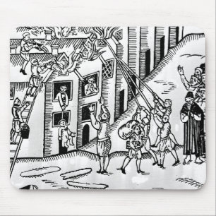 Tapis De Souris Lutte contre l'incendie pendant le grand feu de