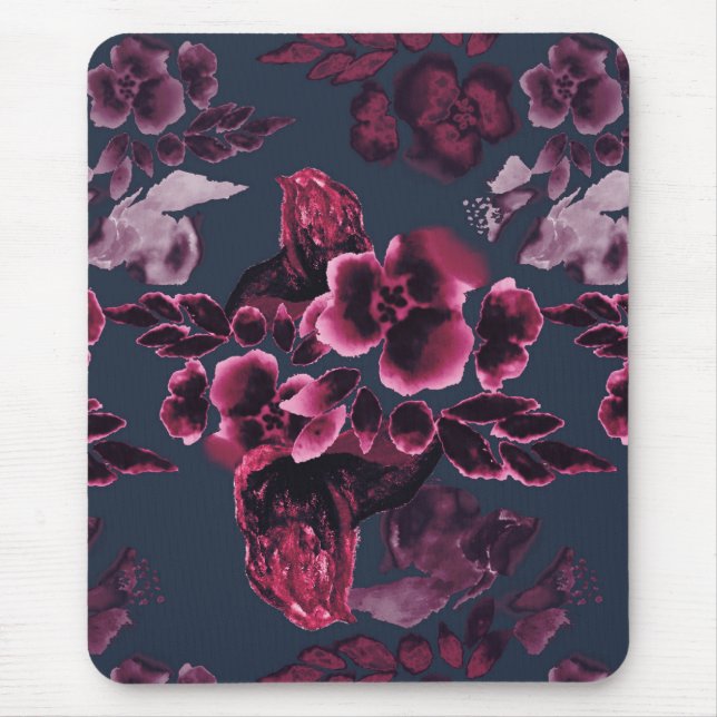 Tapis De Souris Luxe Eau Elégante Marine Bleu Bourgogne (Devant)