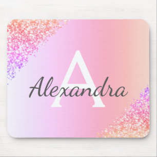 Tapis De Souris Luxe Pastel Sparkle Parties scintillant Nom du mon