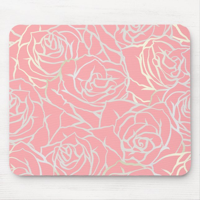 Tapis De Souris Luxe Rose Outline (Devant)