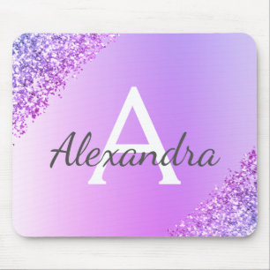 Tapis De Souris Luxe Violet Éperche Parties scintillant Nom du mon
