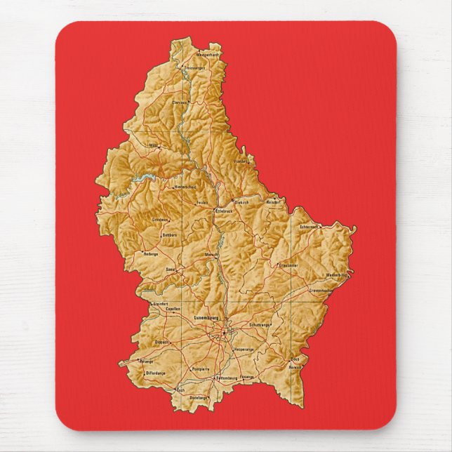 Tapis De Souris Luxembourg Carte Mousepad (Devant)