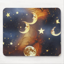 Tapis de souris – Luxueux Rêveur Orange Céleste Fo