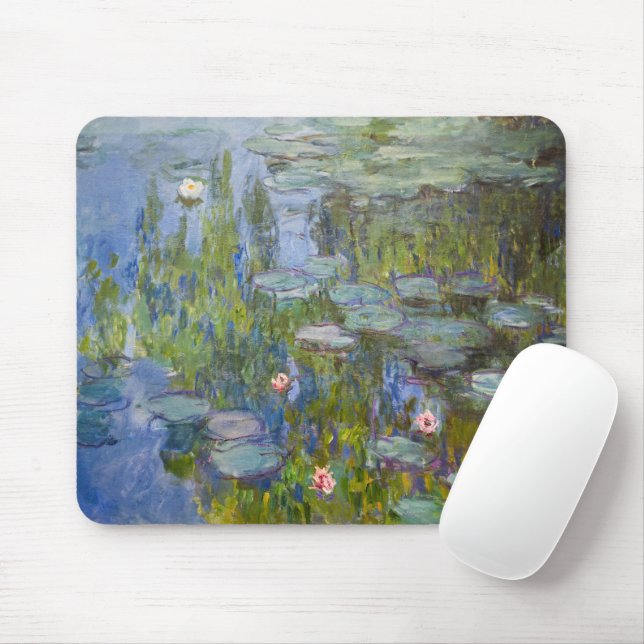 Tapis De Souris Lys d'eau par Claude Monet Classic Impressionist (Avec souris)