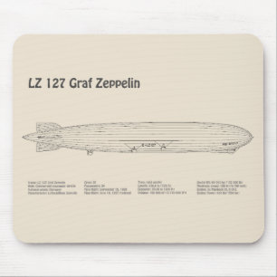 Tapis De Souris LZ 127 Graf Zeppelin - Plan directeur des navires 