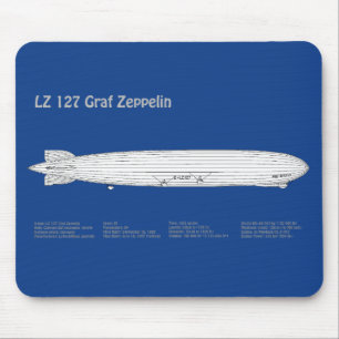 Tapis De Souris LZ 127 Graf Zeppelin - Plan directeur des navires 
