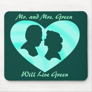 TAPIS DE SOURIS M. ET MME GREEN, VIVRONT VERT--MOUSEPAD