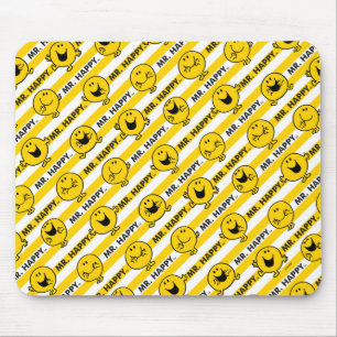 Tapis De Souris M. Happy   Motif de rayures jaunes