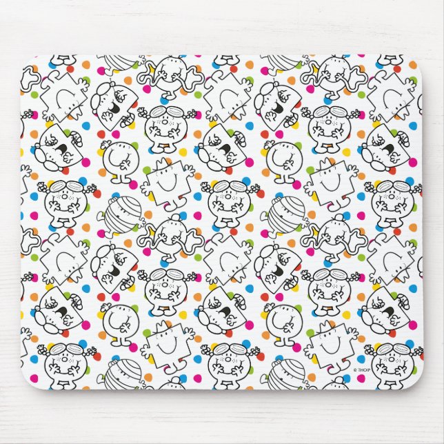 Tapis De Souris M. Men & Little Miss | Motif Pois arc-en-ciel (Devant)