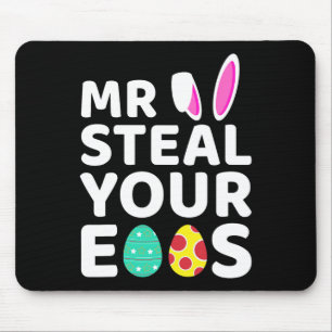 Tapis De Souris M. Steal Vos Oeufs Amusants Lapin de Pâques Jour d