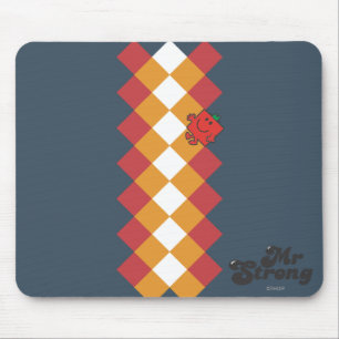 Tapis De Souris M. Strong   Motif rouge, jaune et blanc