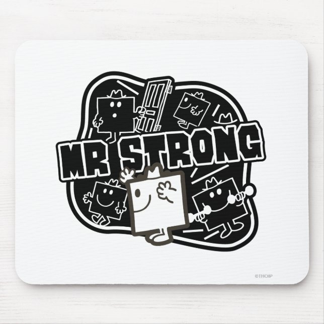 Tapis De Souris M. Strong | Noir et blanc (Devant)