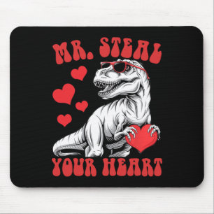 Tapis De Souris M. volez votre cœur T-rex dinosaure Saint-Valentin