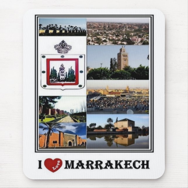 Tapis De Souris MA Maroc - Marrakech - I Love Mosaic - Souris (Devant)