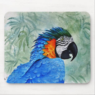 Tapis De Souris Macaw bleu et or