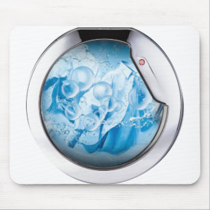 Tapis De Souris machine à laver encadrée en argent animée