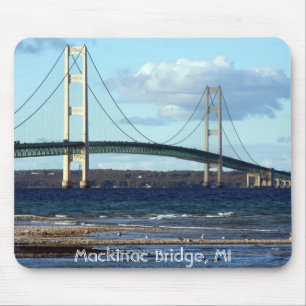 Tapis De Souris Mackinac-Pont-dans-chute, pont de Mackinac, MI