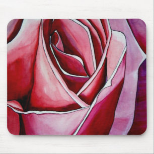 Tapis De Souris Macro rose abstrait art rose original