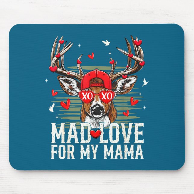 Tapis De Souris Mad Retro Love For My Mama Deer Hunting Happy Vale (Devant)