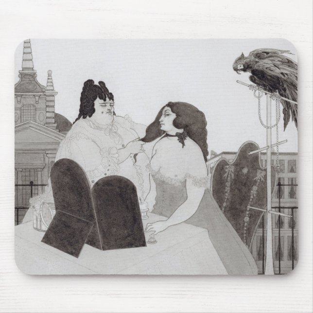 Tapis De Souris Madame à la coiffeuse (encre et lavage) (Devant)