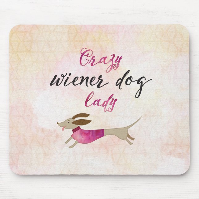 Tapis De Souris Madame folle de chien de saucisse (Devant)