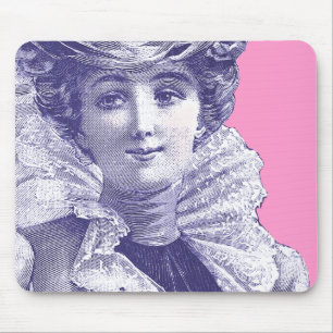 Tapis De Souris Madame victorienne vintage Pink et Mousepad