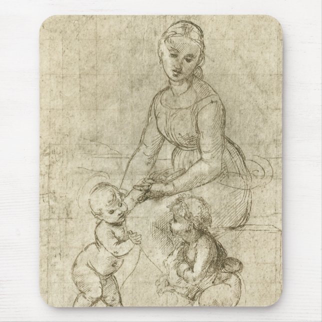 Tapis De Souris Madonna, Christ et Saint Jean Baptiste par Rapahel (Devant)