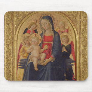 Tapis De Souris Madonna et enfant avec les anges, c.1467 (huile