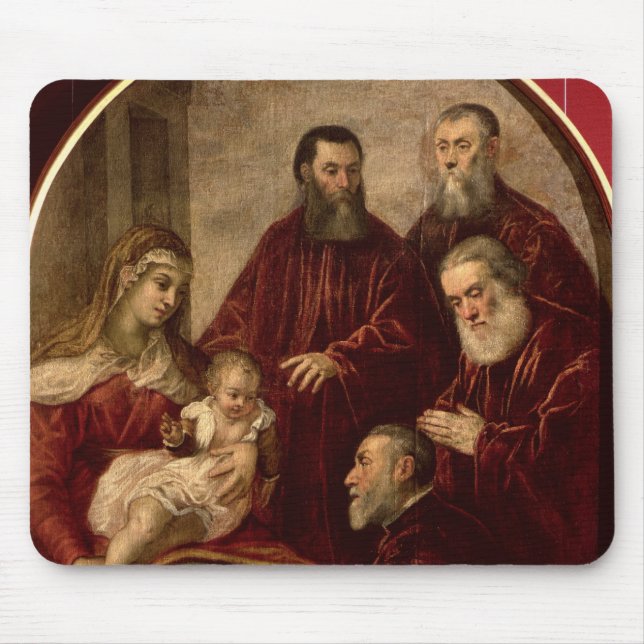 Tapis De Souris Madonna et enfant avec quatre hommes d'état (Devant)