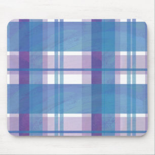 Tapis De Souris Madras à carreaux bleus et violets