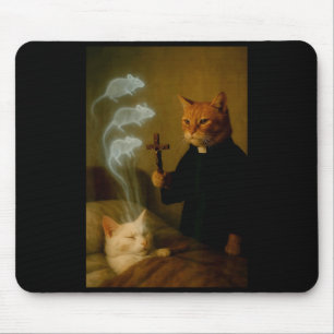 Tapis De Souris Mage Cat Mème Chat Exorcisme Souris Humour Fantast