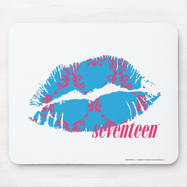 Tapis De Souris Magenta-Aqua de damassé (Devant)
