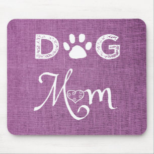 Tapis De Souris Magenta Burlap Chien Maman Souris Pad