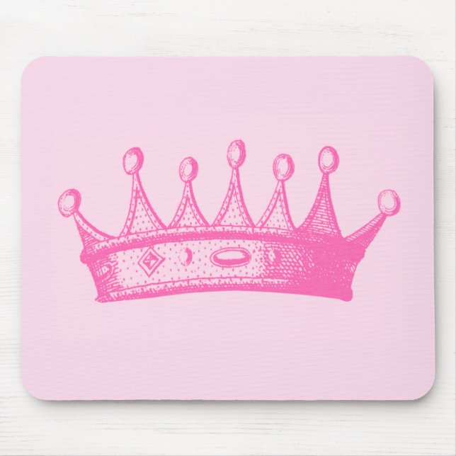Tapis De Souris Magenta Princess Crown sur Arrière - plan rose (Devant)
