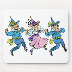 Tapis De Souris Magicien vintage d'Oz, mignonne Munchkins Dansant